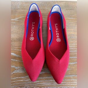 EUC: Rothy's The Point flats in Chili Red